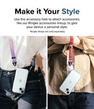 iPhone 15 Case | Fusion - Two people wearing iPhones in clear cases attached to colorful, branded neck and wrist straps.
