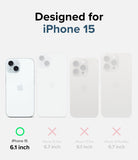 iPhone 15 Case | Fusion - Comparison chart showing iPhone 15 is the only compatible model among the 15 series.