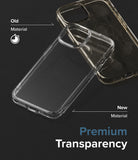 iPhone 15 Plus Case | Fusion - Comparison of a yellowed, scratched old case and a clear, pristine new phone case.