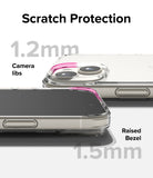 iPhone 15 Plus Case | Fusion - Clear phone case showing 1.2mm camera lip and 1.5mm raised screen bezel for scratch protection.