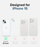 [Combo] iPhone 15 | Folio Wallet Magnetic + Fusion Magnetic - Comparison chart showing iPhone 15 is the only compatible model.