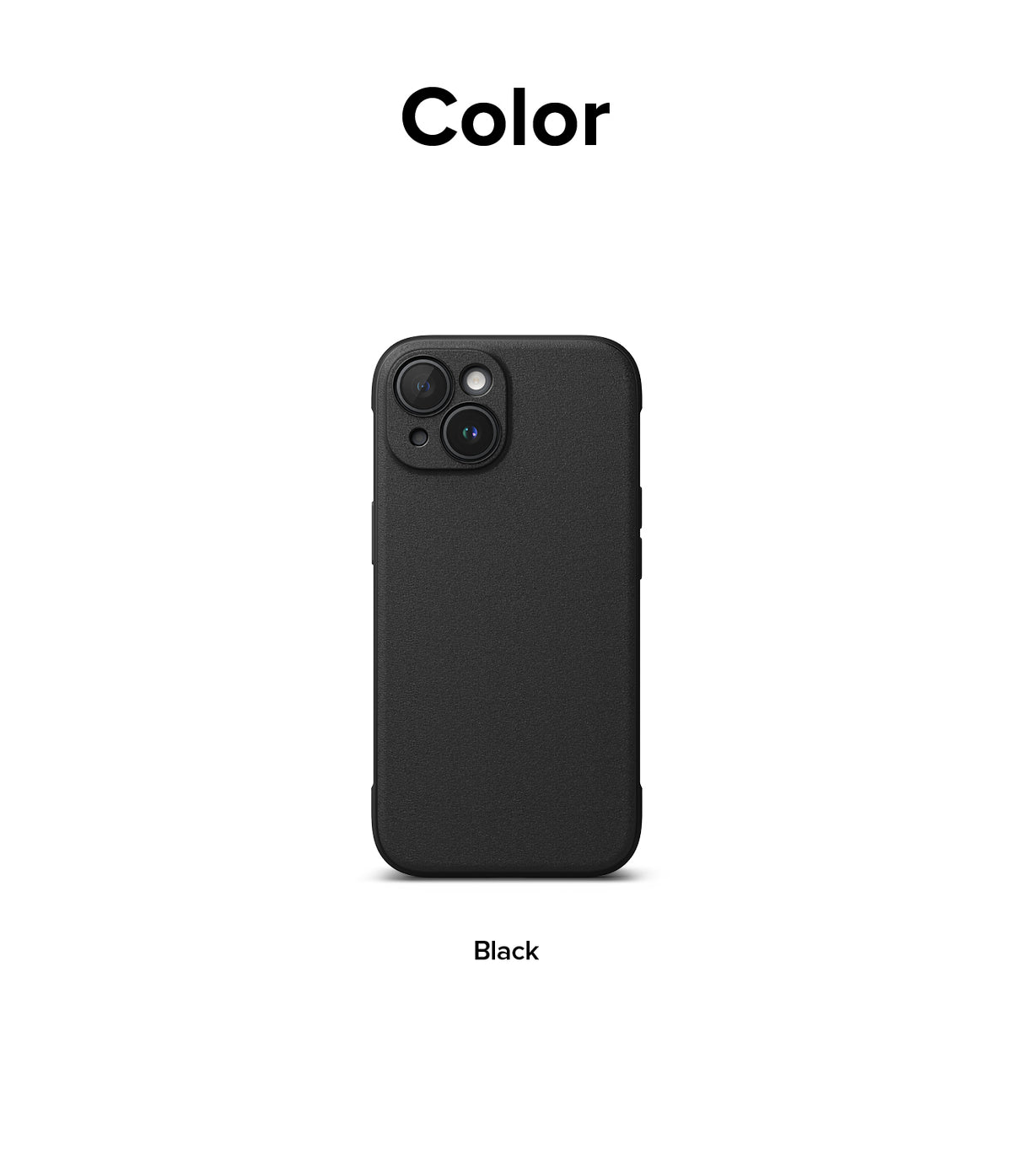 iPhone 15 Case | Onyx Magnetic - A sleek, matte black iPhone 15 case with a magnetic ring, centered on a white background.