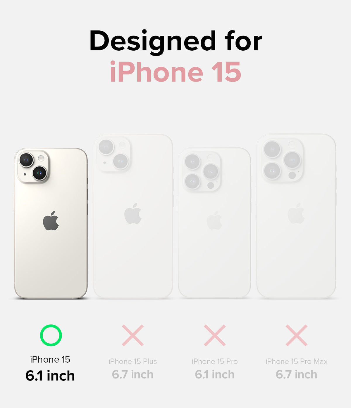 iPhone 15 Case | Silicone Magnetic - Compatibility chart showing iPhone 15 6.1 inch as the only supported model.