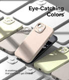 iPhone 15 Case | Silicone Magnetic - Multiple pastel-colored silicone iPhone cases arranged on a surface with text overlays.