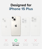 iPhone 15 Plus Case | Fusion - Comparison chart highlighting iPhone 15 Plus compatibility with a green checkmark.