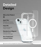 iPhone 15 Plus Case | Fusion Magnetic Matte - Exploded view of a clear phone case highlighting material features.
