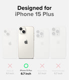 iPhone 15 Plus Case | Onyx - Compatibility chart showing iPhone 15 Plus highlighted with a green checkmark among other models.