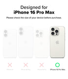 iPhone 16 Pro Max Case | Alles - Comparison chart showing iPhone 16 models, highlighting the Pro Max with a green checkmark.