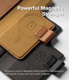 iPhone 16 Pro Max / 16 Plus Cover | Folio Grip Wallet Magnetic - iPhone 16 Pro Max / 16 Plus Cover - Tan and black magnetic folio wallet cases stacked with MagSafe ring detailing.