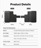 iPhone Pro Max & Plus MagSafe Cover | Folio Wallet Magnetic - Technical diagram showing dimensions and features of black case.