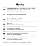 iPhone Pro Max & Plus MagSafe Cover | Folio Wallet Magnetic - A numbered list of seven usage notices for a magnetic wallet.