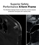 iPhone 16 Pro Max Case | Fusion-X - Close-up of a black phone case corner with a reinforced X-shaped frame design.