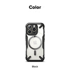 iPhone 16 Pro Max Case | Fusion-X Magnetic - Black rugged protective case with clear back and MagSafe ring.