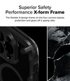 iPhone 16 Pro Max Case | Fusion-X Magnetic - Close-up of a black phone case corner with a rugged X-shaped frame design.
