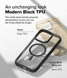 iPhone 16 Pro Max Case | Fusion Bold Magnetic - Comparison of a clear yellowed case and a pristine black Fusion Bold case.