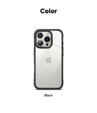 iPhone 16 Pro Max Case | Fusion Bold - Clear phone case with a black frame on an iPhone 16 Pro Max, labeled Black.