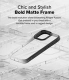iPhone 16 Pro Max Case | Fusion Bold - A clear phone case with a black matte frame centered over a grid of clear cases.