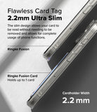 iPhone 16 Pro Max Case | Fusion Card - Side view of two clear phone cases showing a 2.2mm slim profile for card storage.