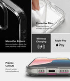 iPhone 16 Pro Max Case | Fusion - Clear case features, micro-dot pattern, protective film, wireless charging, and precise cutouts.