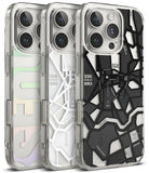 iPhone 16 Pro Max Case | Fusion Design - Three clear phone cases featuring Seoul map graphics in iridescent, white, and black.