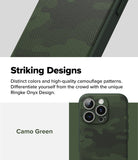 iPhone 16 Pro Max Case | Onyx - Green camouflage phone case with a textured finish and triple camera lens cutout.