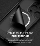 iPhone 16 Pro Max Case | Onyx Magnetic - A black phone case with a partially peeled layer revealing an internal ring of magnets.