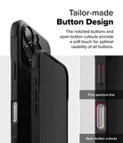 iPhone 16 Pro Max Case | Onyx Magnetic - Close-up of black phone case showing detailed button cutouts and design.