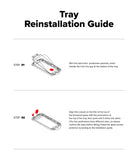 iPhone 16 Pro Max Screen Protector | Easy Slide Tempered Glass - iPhone 16 Pro Max Screen Protector - Two-step diagram showing how to insert and align the tempered glass into the tray.