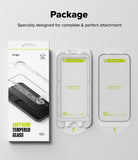 iPhone 16 Pro Max Screen Protector | Easy Slide Tempered Glass - iPhone 16 Pro Max Screen Protector - Retail box, installation frame, and two tempered glass screen protectors.