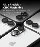 iPhone 16 Plus / 16 | Camera Lens Frame Glass - iPhone 16 Plus / 16 Camera Lens Frame Glass - Close-up of a black camera lens protector being applied to an iPhone.
