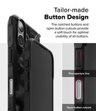 iPhone 16 Plus Case | Fusion-X - Close-up of phone case buttons highlighting notched designs and open cutouts for easy access.