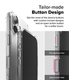 iPhone 16 Plus Case | Fusion - Clear phone case showing detailed button cutouts and an open action button design.