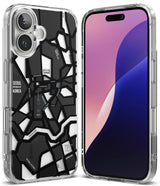 iPhone 16 Plus Case | Fusion Design - Clear phone case featuring a black and white Seoul city map graphic.