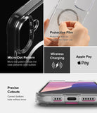 iPhone 16 Plus Case | Fusion Magnetic - Clear case features, micro-dot pattern, protective film, wireless charging, and precise cutouts.