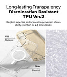 iPhone 16 Plus Case | Fusion Magnetic - Comparison of yellowed old TPU case vs. clear new TPU case and raw material.