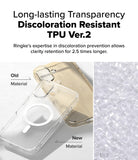 iPhone 16 Plus Case | Fusion Magnetic Matte - Comparison of yellowed old TPU versus clear new TPU material for phone cases.