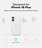 iPhone 16 Plus Case | Onyx - Comparison chart showing iPhone 16 Plus highlighted with a green checkmark among other models.
