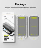 iPhone 16 Plus / 15 Plus Screen Protector | Easy Slide Privacy Tempered Glass - iPhone 16 Plus / 15 Plus Screen Protector - Retail box and two Easy Slide privacy tempered glass screen protectors.