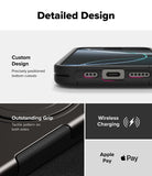 iPhone 16 Pro Case | Alles - Close-up of phone case showing precise bottom cutouts, textured side grip, and wireless charging.