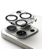 iPhone 16 Pro Max / 16 Pro | Camera Glass [2 Pack] - Clear protective cover hovering above the iPhone camera lenses.