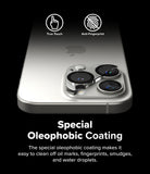 iPhone 16 Pro Max / 16 Pro | Camera Glass [2 Pack] - iPhone camera lens protector showing oleophobic coating benefits.