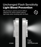 iPhone 16 Pro Max / 16 Pro | Camera Glass [2 Pack] - Comparison showing Ringke camera glass preventing flash light bleed.
