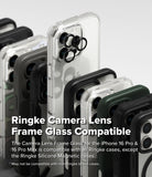 iPhone 16 Pro Max / 16 Pro | Camera Lens Frame Glass - Multiple iPhones in various Ringke cases with black lens protectors.