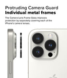 iPhone 16 Pro Max / 16 Pro | Camera Lens Frame Glass - Side and rear views of an iPhone showing individual lens guards.