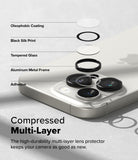 iPhone 16 Pro Max / 16 Pro | Camera Lens Frame Glass - iPhone 16 Pro Max / 16 Pro Camera Lens Frame Glass - Exploded view of multi-layer camera lens protector components.