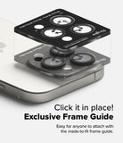 iPhone 16 Pro Max / 16 Pro | Camera Lens Frame Glass - Tempered glass lens protectors aligning with an iPhone camera.