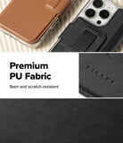 iPhone 16 Pro Cover | Folio Grip Wallet Magnetic - iPhone 16 Pro Cover - Brown and black folio cases with magnetic grip straps and textured premium PU leather material.