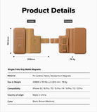 iPhone 16 Pro Cover | Folio Grip Wallet Magnetic - Technical diagram showing inside and outside of brown folio case.