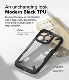 iPhone 16 Pro Case | Fusion-X - A clear phone case with a black frame compared to a discolored, yellowed clear case.