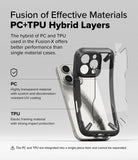 iPhone 16 Pro Case | Fusion-X - Exploded view of a hybrid PC and TPU phone case highlighting its protective layered design.